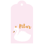 Tarjetas largas con cinta Cisne dorada 24u Pers